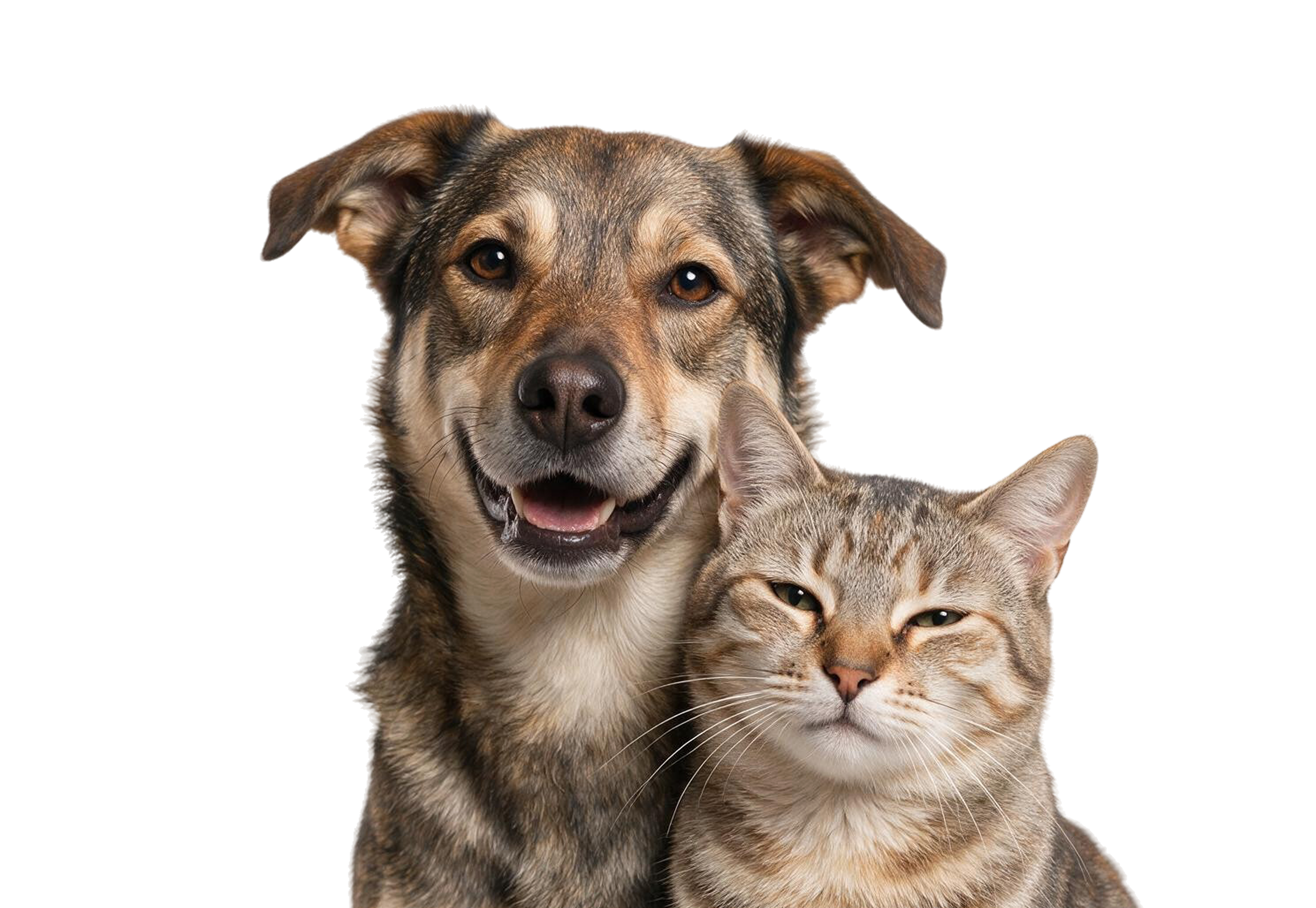 Cachorro e gato juntos, parceiros da assinatura pet multibenefícios B-Pet